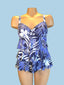 SHAPE SOLVER - In My Blue Three Tier Tankini Top