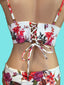 LAU DE LA - Crop Top Halter Ruffled Bikini with Full Coverage Bottom