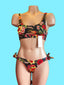 LAU DE LA - Richly embroidered and embellished Halter Top, American Fit Bikini