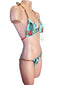 LAU DE LA - Triangle top - American Fit Bottom Embroidered and Embellished Aqua Bikini