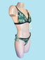 LA DE LAU Fixed Triangle Sports Top with Tie Side American Fit Bottom Bikini