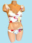 LAU DE LA Crop Top Halter Top and Full Coverage Bikini