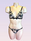 MAPALE LINGERIE - Two Piece GODDES black and nude with Triangle Bra and Thong Bottom