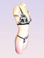 MAPALE LINGERIE - Two Piece GODDES black and nude with Triangle Bra and Thong Bottom