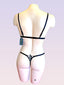 MAPALE LINGERIE - Two Piece GODDES black and nude with Triangle Bra and Thong Bottom